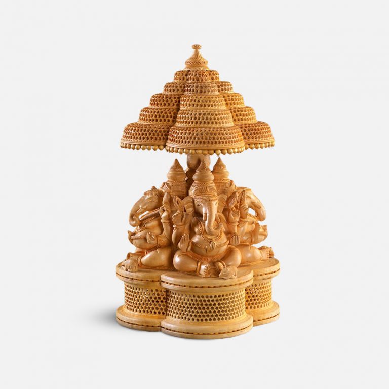 Wooden Ganesha Rakshak Murti